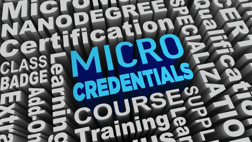 Micro Credentials Words Text Course Certification Nanodegree 3d Animation