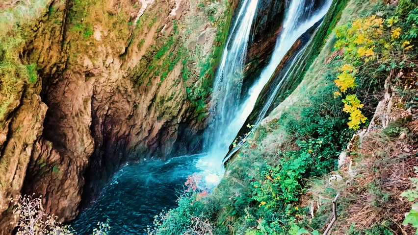 The Great Waterfall or Grande Cascata in Tivoli, Lazio, Rome, Italy
