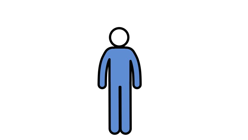 Dehydration animation illustrating lack of body fluids.