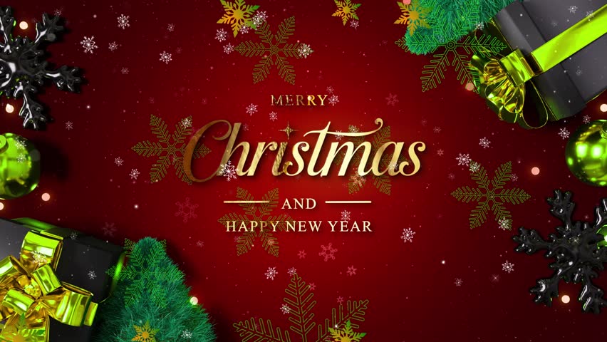 Merry Christmas Golden Spark Animation.