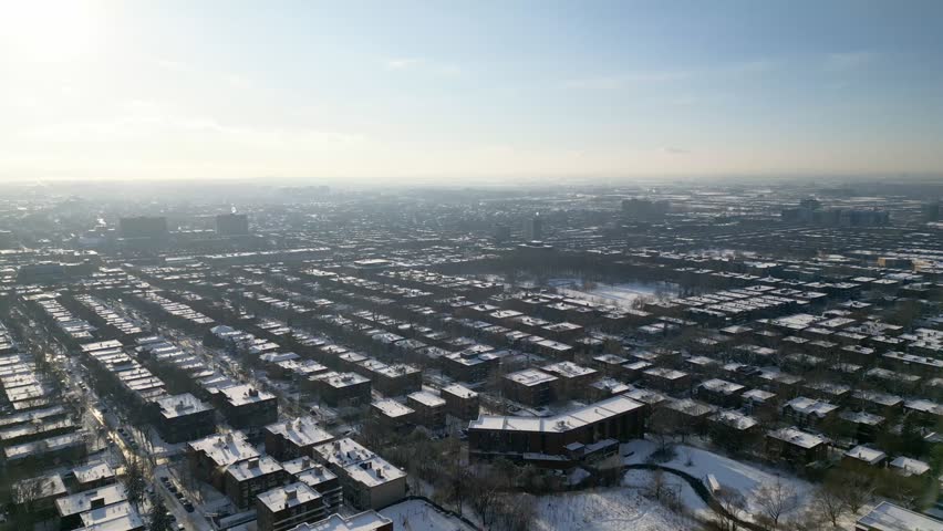Suburban Winter in Montreal, Quebec, Canada
