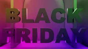 Neon Black Friday Promo Background – vibrant glowing animation with modern arches and bright sale text. Perfect for ads, social media promos, product showcases, and event marketing. - Powered by Shutterstock - Get 15% off with code: PIKWIZARD15