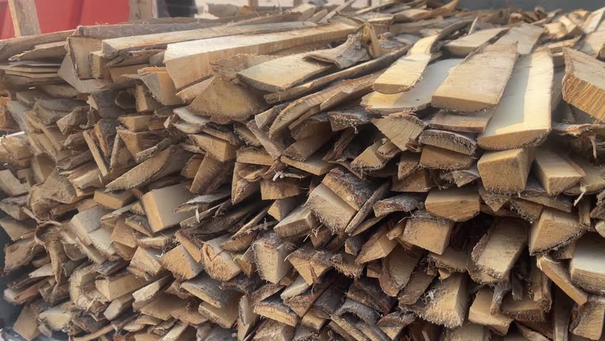 Small village truck loaded with firewood