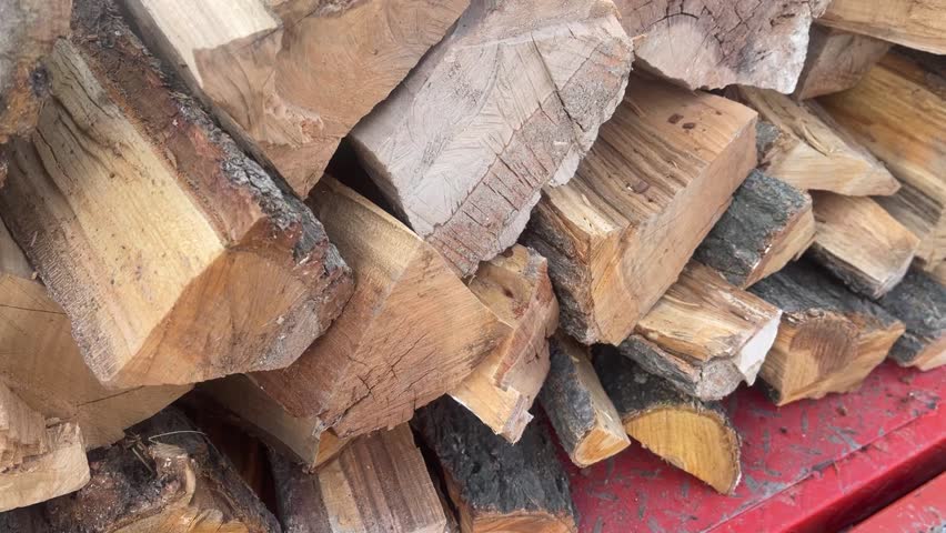 Small village truck loaded with firewood