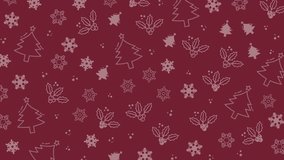 Christmas pattern seamless animation background featuring snowflakes, trees, and holly leaves. Perfect for christmasthemed designs, holiday greeting cards, and winterthemed projects. - Powered by Shutterstock - Get 15% off with code: PIKWIZARD15