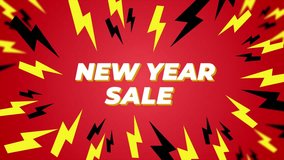 New Year Sale Animated Lightning Bolts Pop Art Background. - Powered by Shutterstock - Get 15% off with code: PIKWIZARD15