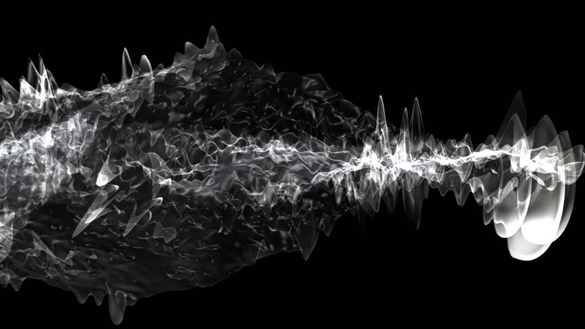 Abstract speed of sound shock wave effect in slow motion on black screen