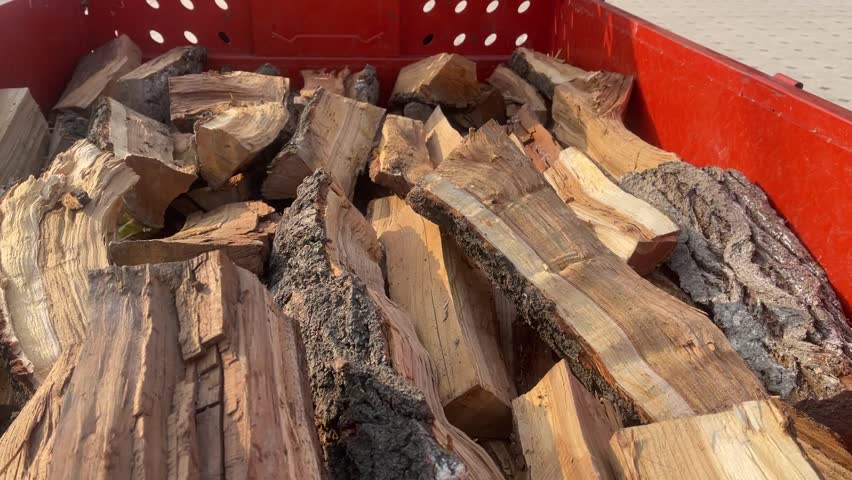 Small village truck loaded with firewood