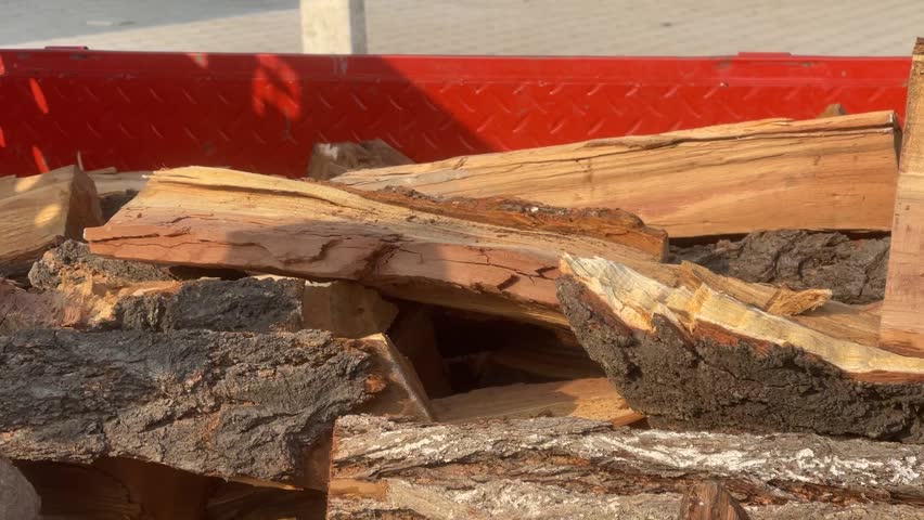 Small village truck loaded with firewood