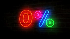 Zero percent sale discount neon symbol on brick wall. 0 promotion offer light color bulbs abstract concept. - Powered by Shutterstock - Get 15% off with code: PIKWIZARD15
