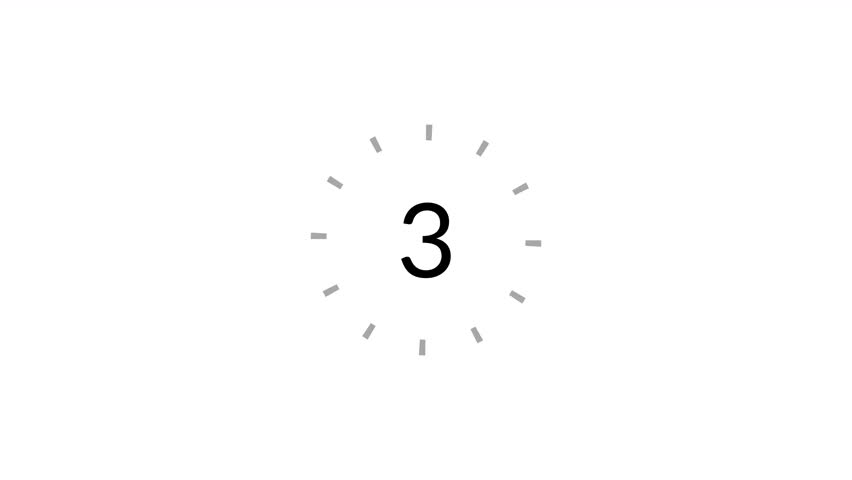 3 second countdown timer animation video, 0 to 3 countdown video .three, two, one animation video. countdown animation vedio with alpha channel in 4k .