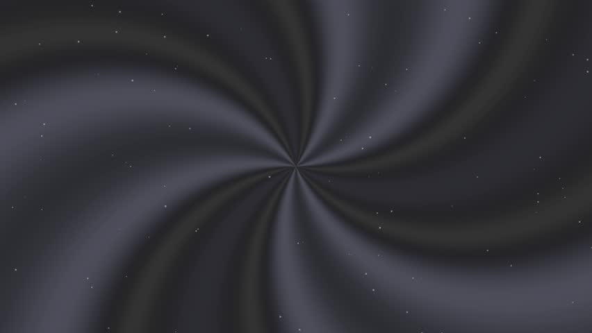 Dark black abstract background featuring rotating spiral vortex with galaxy stars and particles for mystery space concept