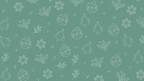 Christmas pattern seamless animation background  featuring trees, snowflakes, ornaments, and leaves. Perfect for holiday cards, wrapping paper, and festive decorations. Great for winterthemed designs. - Powered by Shutterstock - Get 15% off with code: PIKWIZARD15