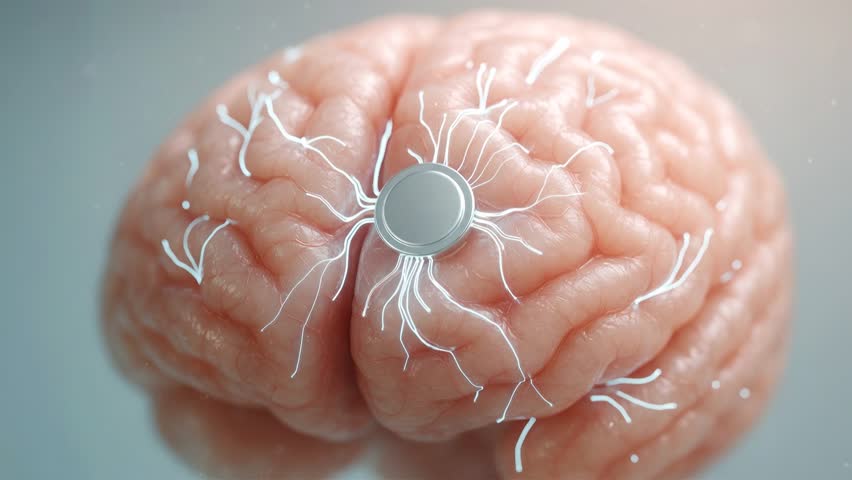 Advanced brain computer interface implant sending signals through neural pathways