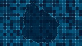 Digital grid map animation of Uruguay, Technology, Communication, Transportation - Powered by Shutterstock - Get 15% off with code: PIKWIZARD15