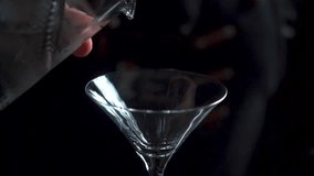 Pour the clear liquid through the mixing glass into the martini glass. - Powered by Shutterstock - Get 15% off with code: PIKWIZARD15