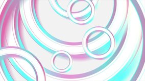 Holographic glossy blue pink circles geometric abstract tech background. Seamless looping colorful motion design. Video animation Ultra HD 4K 3840x2160 - Powered by Shutterstock - Get 15% off with code: PIKWIZARD15