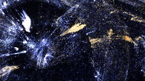 Dynamic cosmic glitter explosion with shimmering gold particles forming nebula-like abstract patterns on dark background - Powered by Shutterstock - Get 15% off with code: PIKWIZARD15