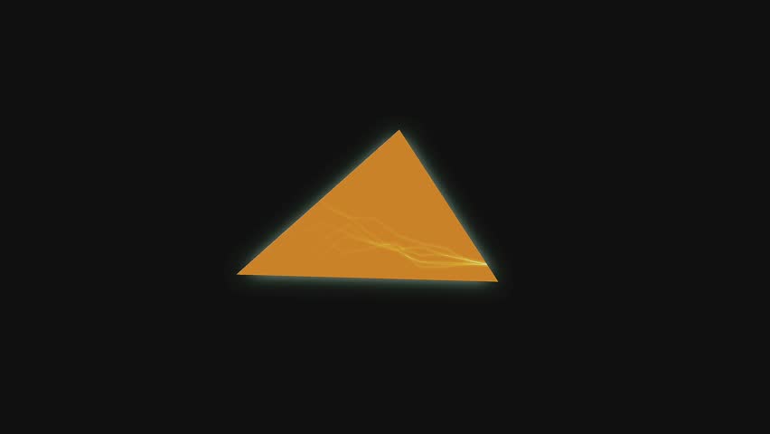 Abstract Glowing Orange Triangle with Digital Wave | Technology and Science Concept Loop