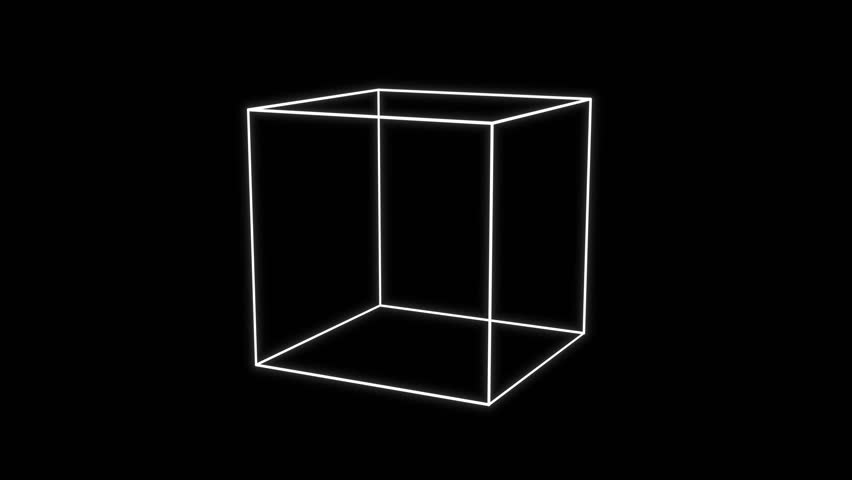 Seamless rotating 3d neon cube animation on black background - Powered by Shutterstock - Get 15% off with code: PIKWIZARD15
