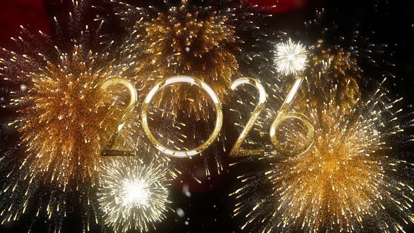 Happy New Year 2026 with Fireworks, New Year 2026, 2026