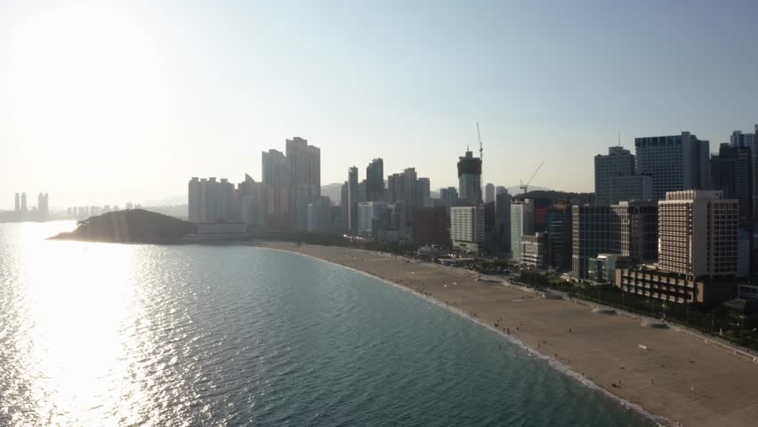 Aerial South Korea Haeundae Beach