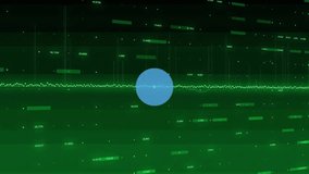 Blue device centering on wave starting white lines with music+phone icons growing, showing network. Futuristic, digital, globe, grid, connections, data, 3d - Powered by Shutterstock - Get 15% off with code: PIKWIZARD15