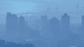 Grid appearing triggers red or blue lines tracing, crossing, bars rising, % labels showing growth. Cityscape, skyline, aerial, hazy, glass, overlay, analytics - Powered by Shutterstock - Get 15% off with code: PIKWIZARD15