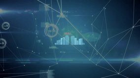 Holographic cityscape growing with HUD nodes pulsing while camera pushing forward showing data. Futuristic, urban, network, neon, digital, visualization, grid - Powered by Shutterstock - Get 15% off with code: PIKWIZARD15