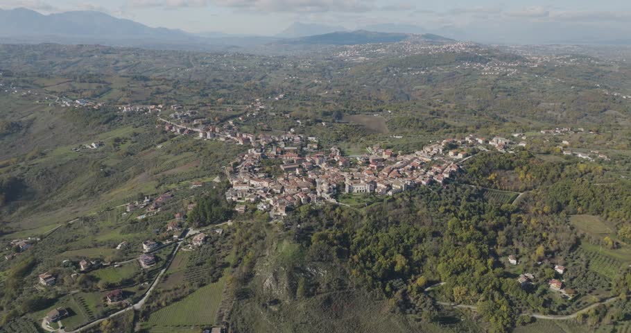 Aerial view of lapio, Italy.