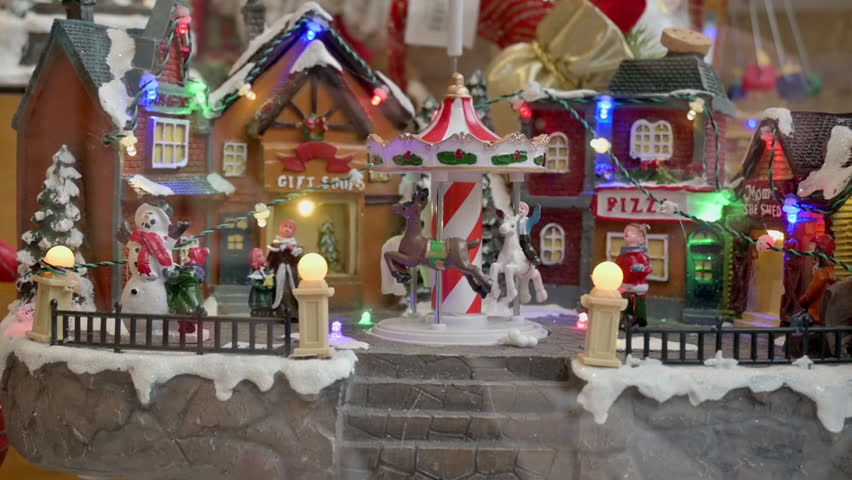 Christmas Gifts in Department Stores. Windows Are Full of Souvenirs