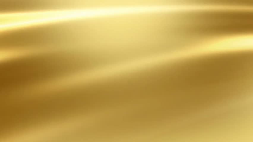 Luxury golden silk cloth abstract smooth metallic flow soft light wave background loop