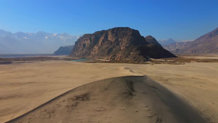 Aerial view of Sarfaranga Cold Desert, Pakistan.