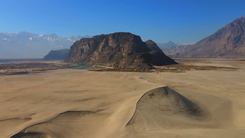 Aerial view of Sarfaranga Cold Desert, Shigar, Pakistan.
