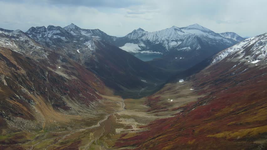 Aerial view of snow-capped mountains, Pakistan.