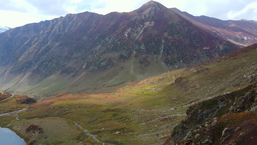 Aerial view of mountainous landscape, Pakistan.