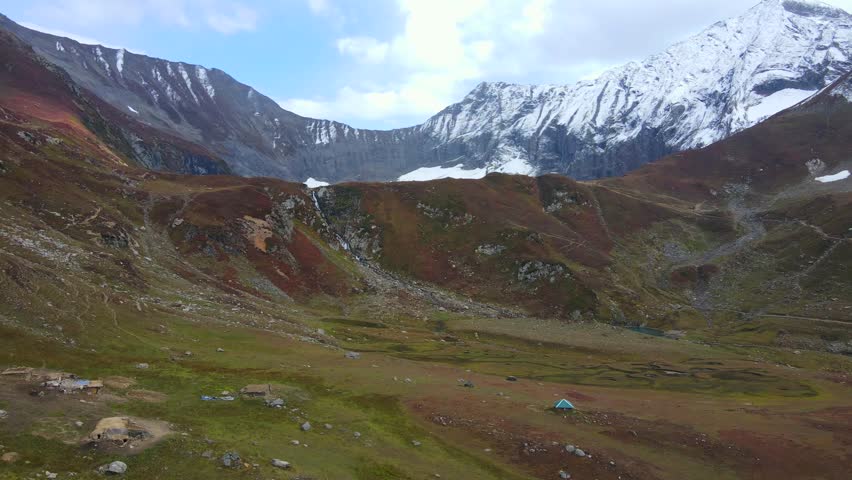 Aerial view of snow capped mountain, Pakistan.