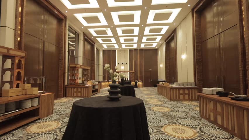A Slow Motion Shot of an Indian Wedding Venue Decoration in India
