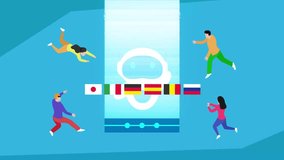 AI Language Translation and Global Communication: Chatbot Robot Processing Multilingual Data with International Flags and People cartoon animation - Powered by Shutterstock - Get 15% off with code: PIKWIZARD15