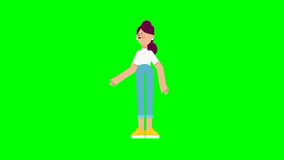 Casual girl 3D green screen talking with partner in a modern couple interaction animation. Perfect for digital assets, marketing scenes, presentations, and creative video compositions. - Powered by Shutterstock - Get 15% off with code: PIKWIZARD15