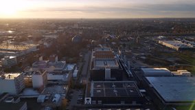 data center computing center, hyperscaler computer servers, cloud services and it services Building exterior. Fabulous aerial view flight overflight flyover fly push forward drone - Powered by Shutterstock - Get 15% off with code: PIKWIZARD15