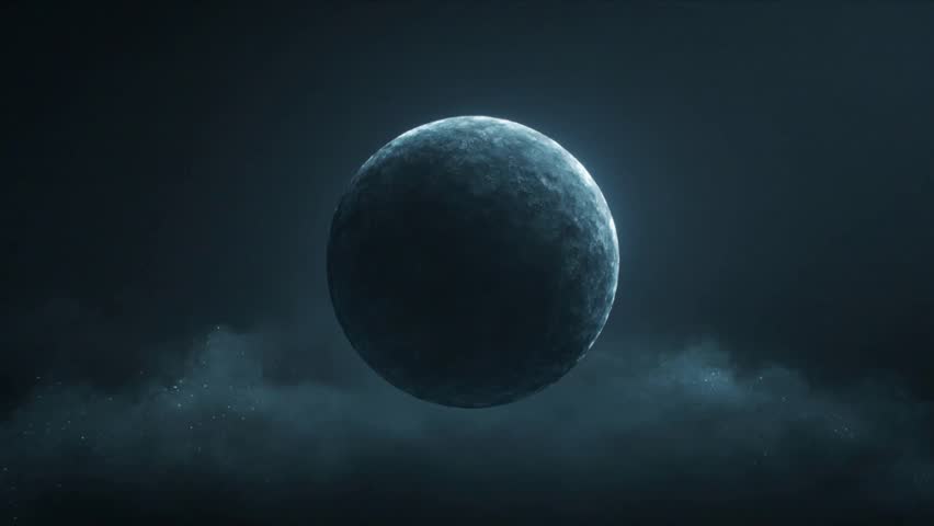 A dark atmospheric horror scene featuring a floating rounded shadow sphere suspended in mid-air, surrounded by fog and minimal lighting.