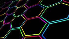 Bright coloured hexagon mesh pattern forms playful net connection concept background - Powered by Shutterstock - Get 15% off with code: PIKWIZARD15