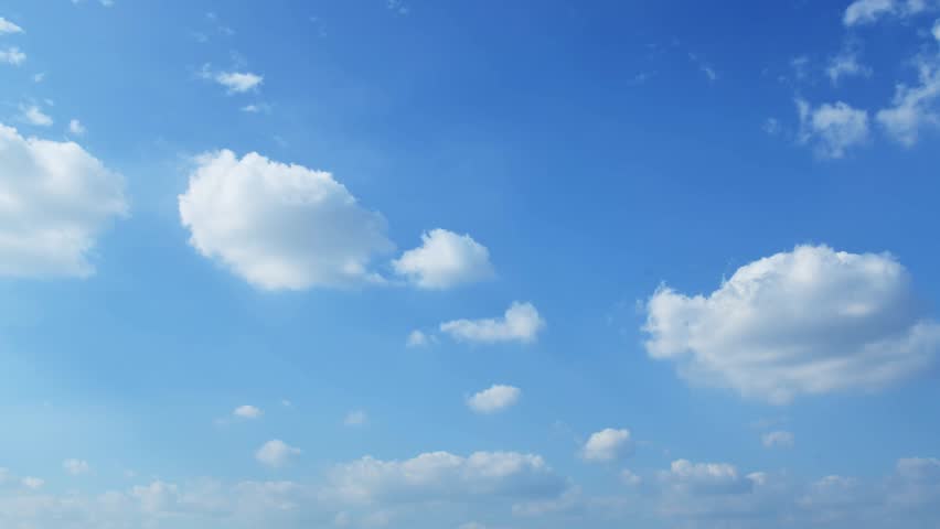 Time lapse of beautiful blue sky with white clouds