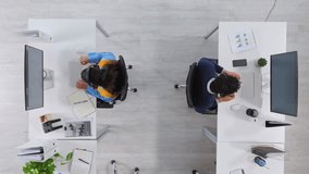 People, call center and above for communication, talk or coworking for customer support at help desk. Men, woman and online consulting in office for team, voip headset or advisory services at agency - Powered by Shutterstock - Get 15% off with code: PIKWIZARD15