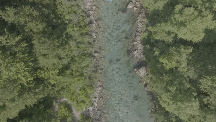 Aerial view of rafting in Tara Canyon, Durmitor National Park, Montenegro