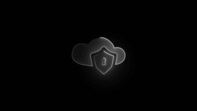 Cloud security concept. Global internet connection technology, digital marketing, Financial and big data. Glowing neon line animated secure cloud icon isolated on transparent background. - Powered by Shutterstock - Get 15% off with code: PIKWIZARD15