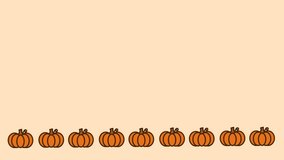 A tidy row of evenly spaced pumpkins decorates the scene, forming a charming harvest border that evokes the cozy spirit and visual warmth of Thanksgiving celebrations - Powered by Shutterstock - Get 15% off with code: PIKWIZARD15