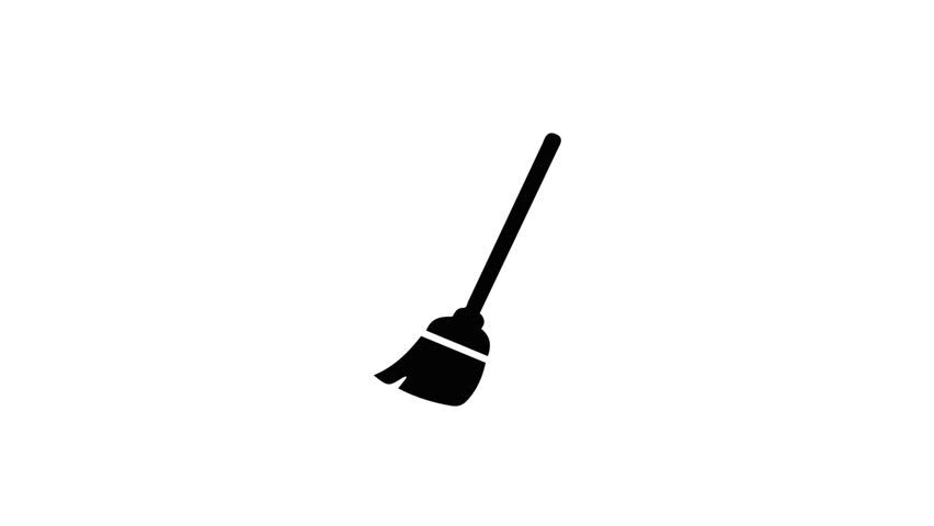 Cleaning Broom Symbol Icon animation