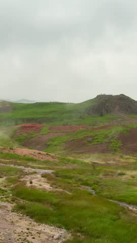 Geyser Valley Covered in Vapor and Heat. High quality 4k footage